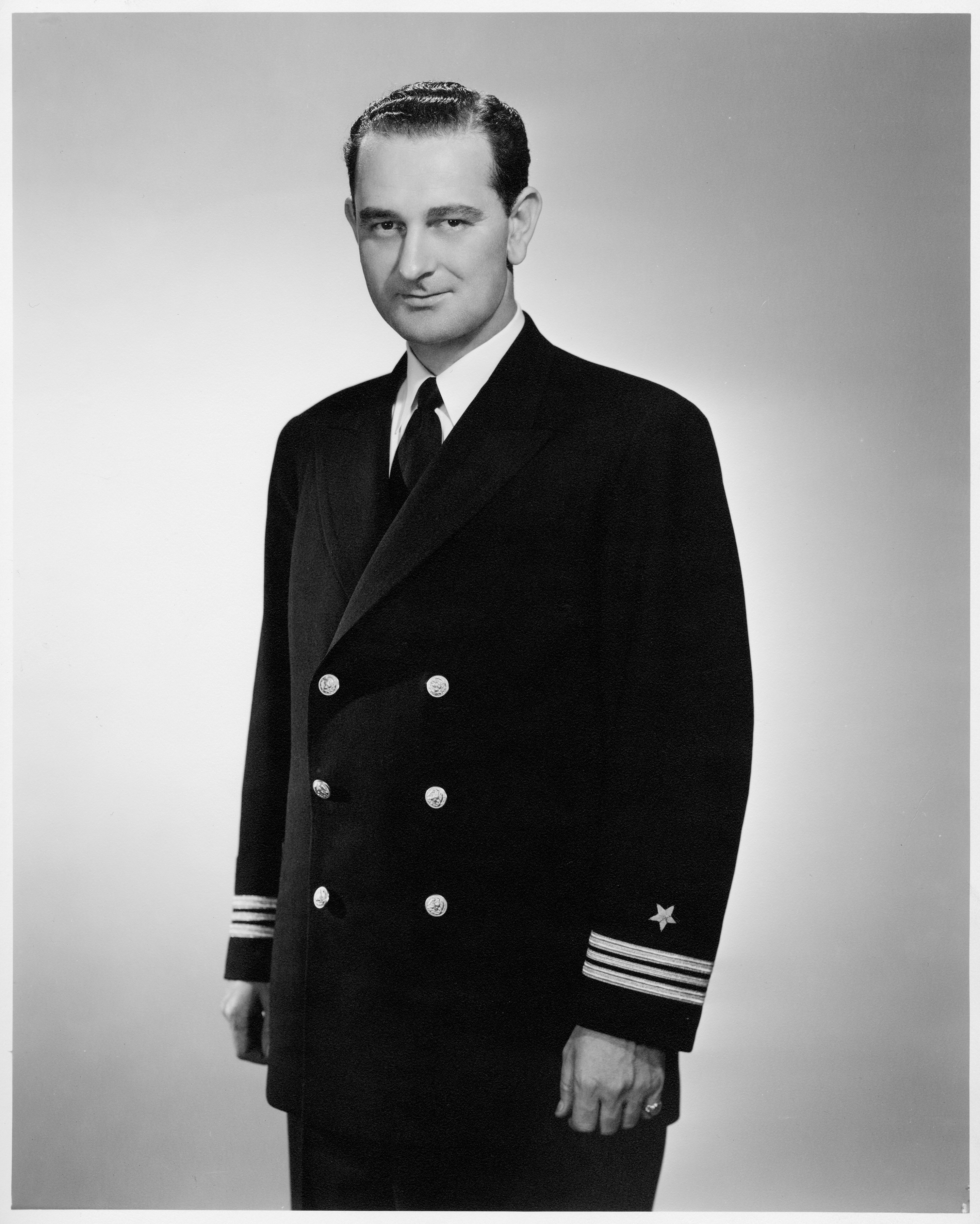 Cong. Lyndon B. Johnson in Navy uniform. LBJ Library photo by Unknown #42-3-7.