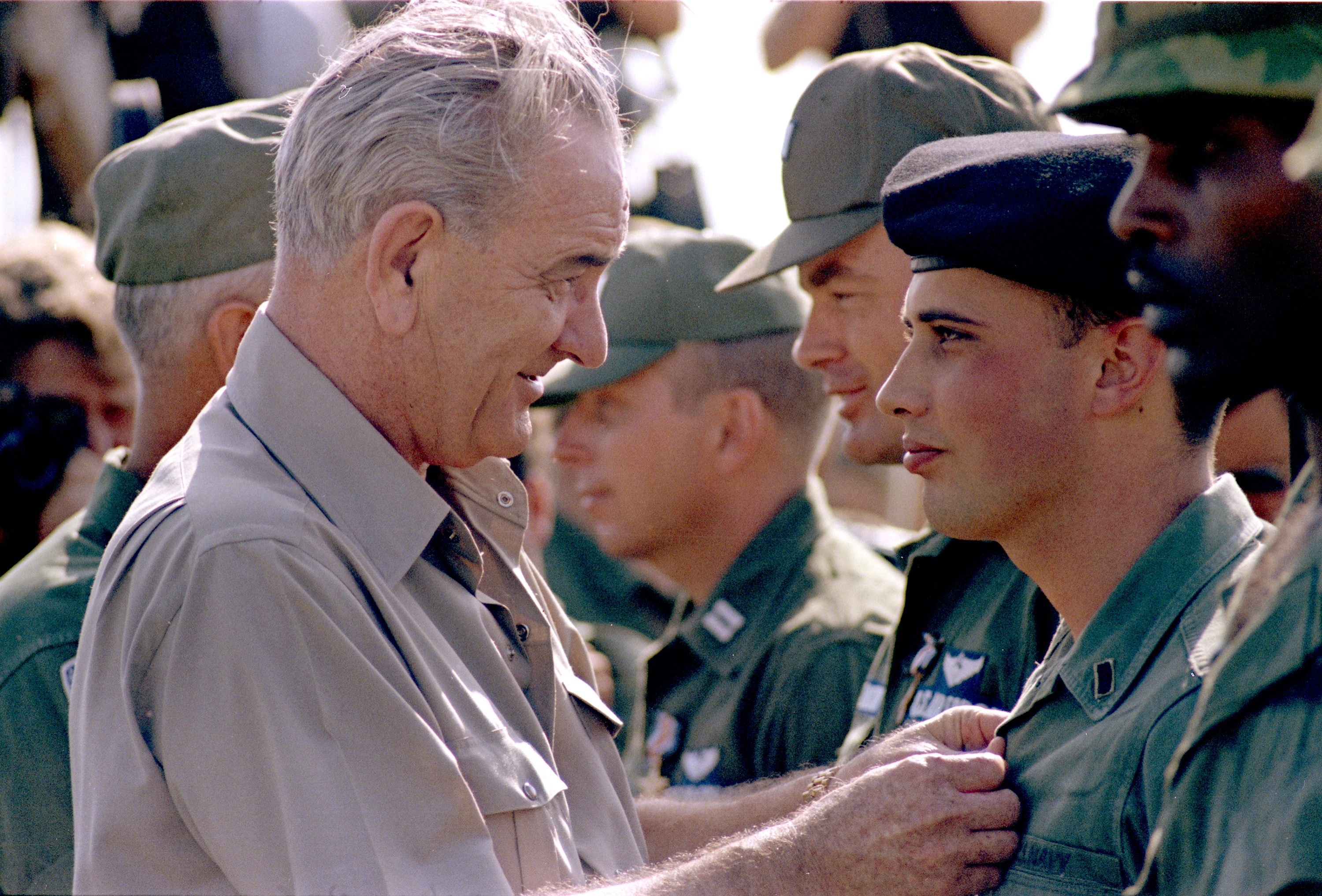 President Johnson's Second and Final Visit to Cam Ranh Bay in South Vietnam. LBJ Library photo by Yoichi Okamoto #C8077-26.