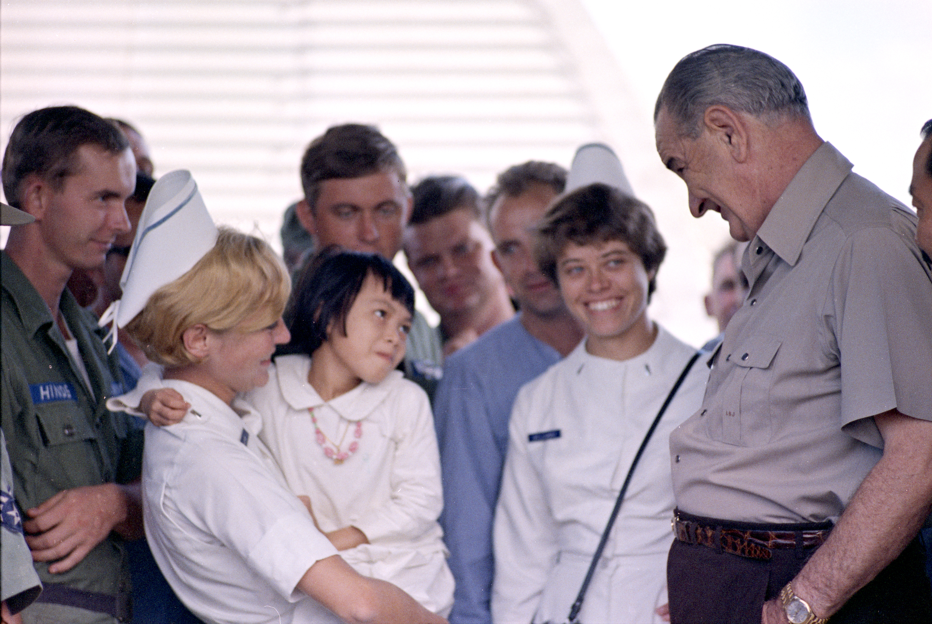 President Johnson's Second and Final Visit to Cam Ranh Bay in South Vietnam. LBJ Library photo by Yoichi Okamoto #C8085-10.
