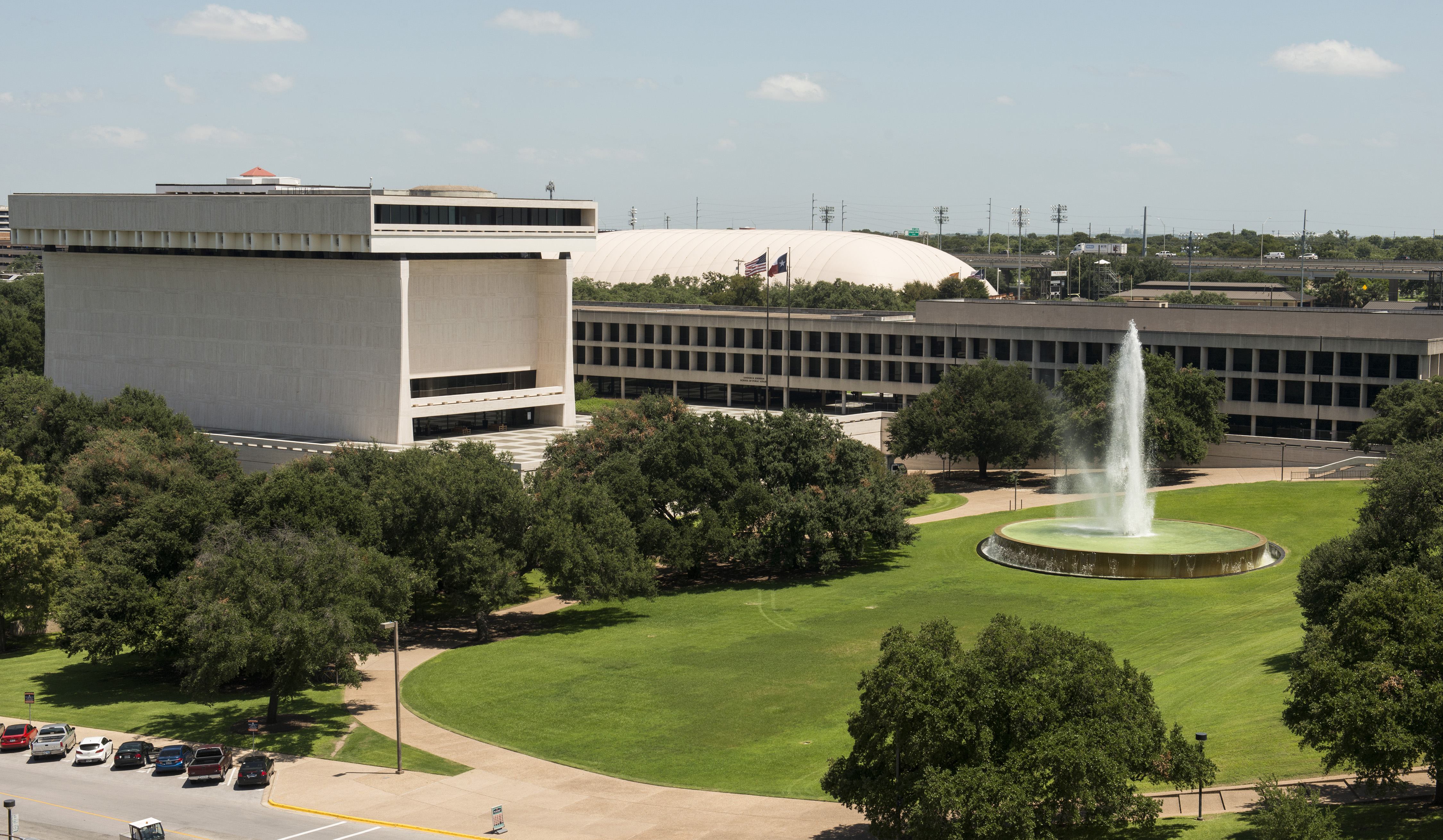 The grounds of the LBJ Library in Austin, Texas.