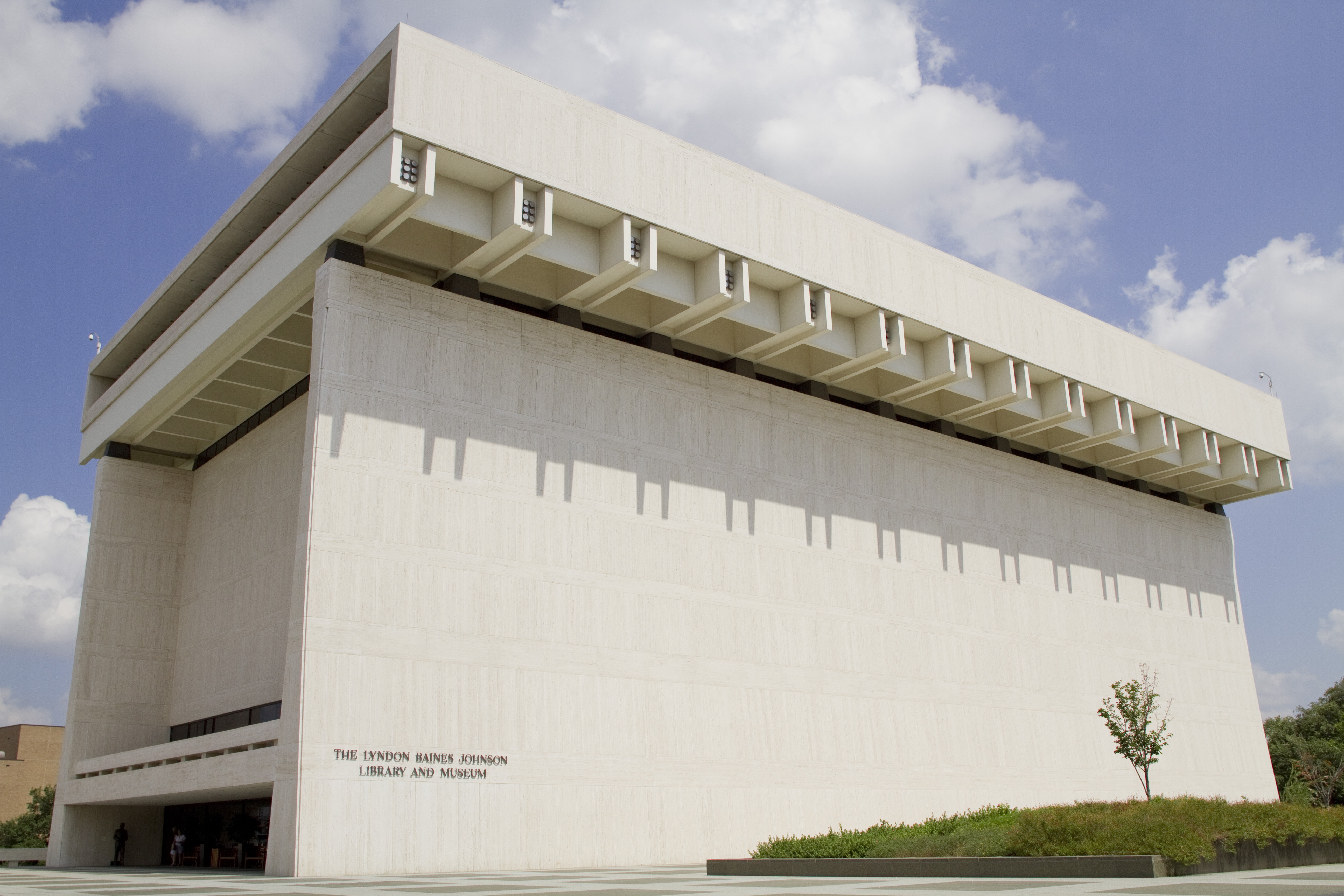 Exterior of the LBJ Presidential Library.