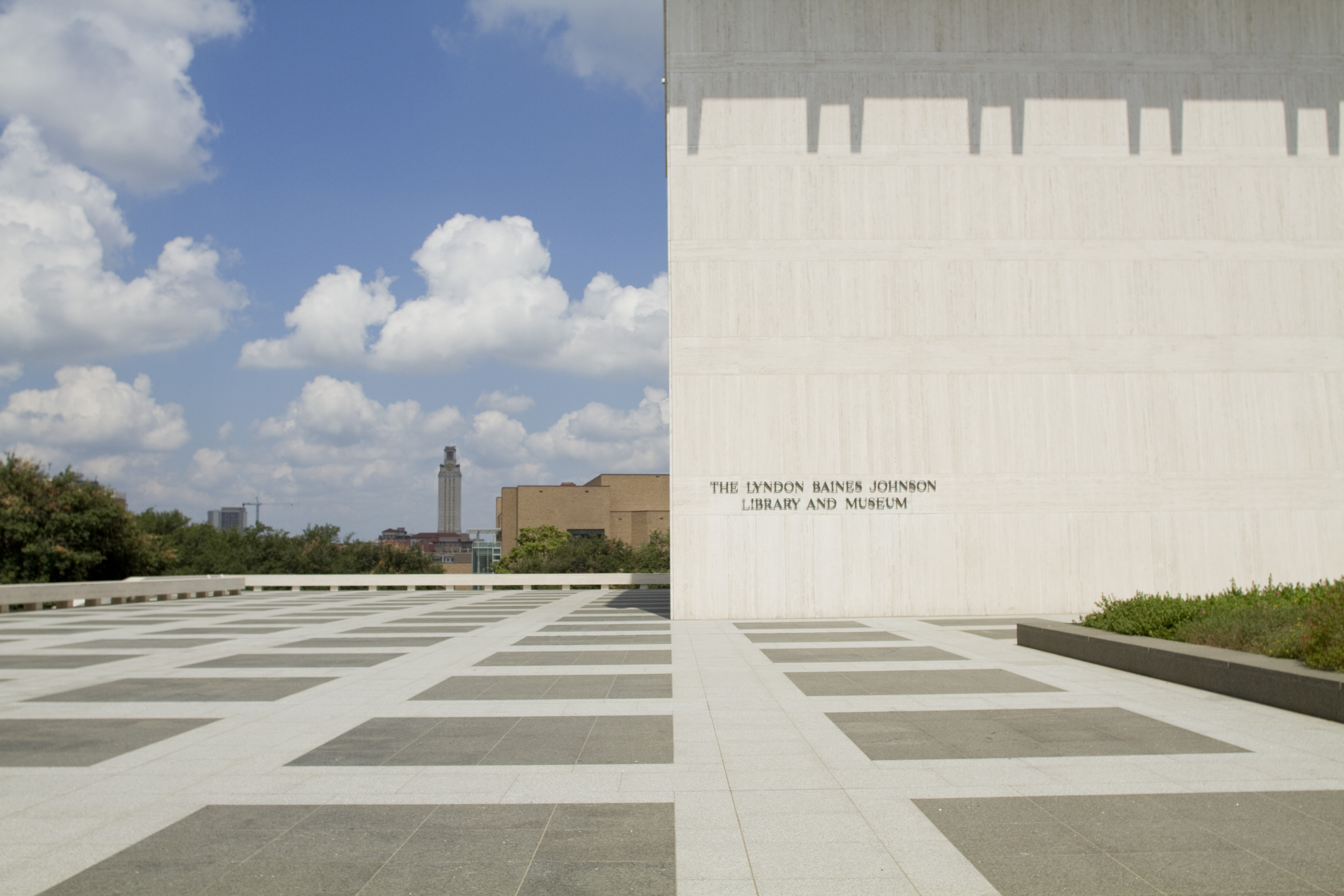 Exterior of the LBJ Presidential Library.