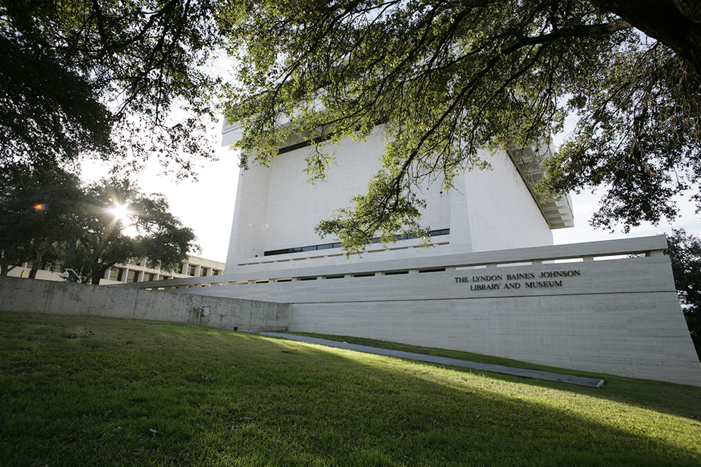Exterior of the LBJ Presidential Library.