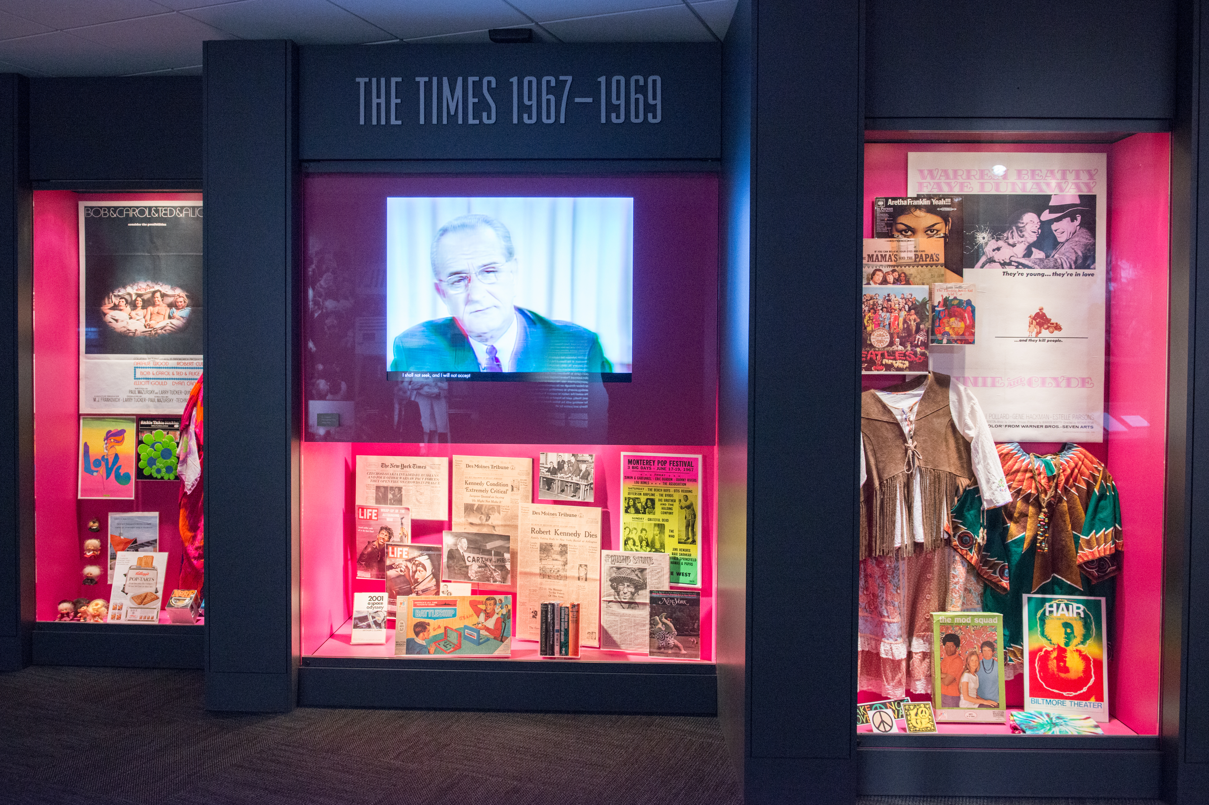 Exhibits at the LBJ Presidential Library.