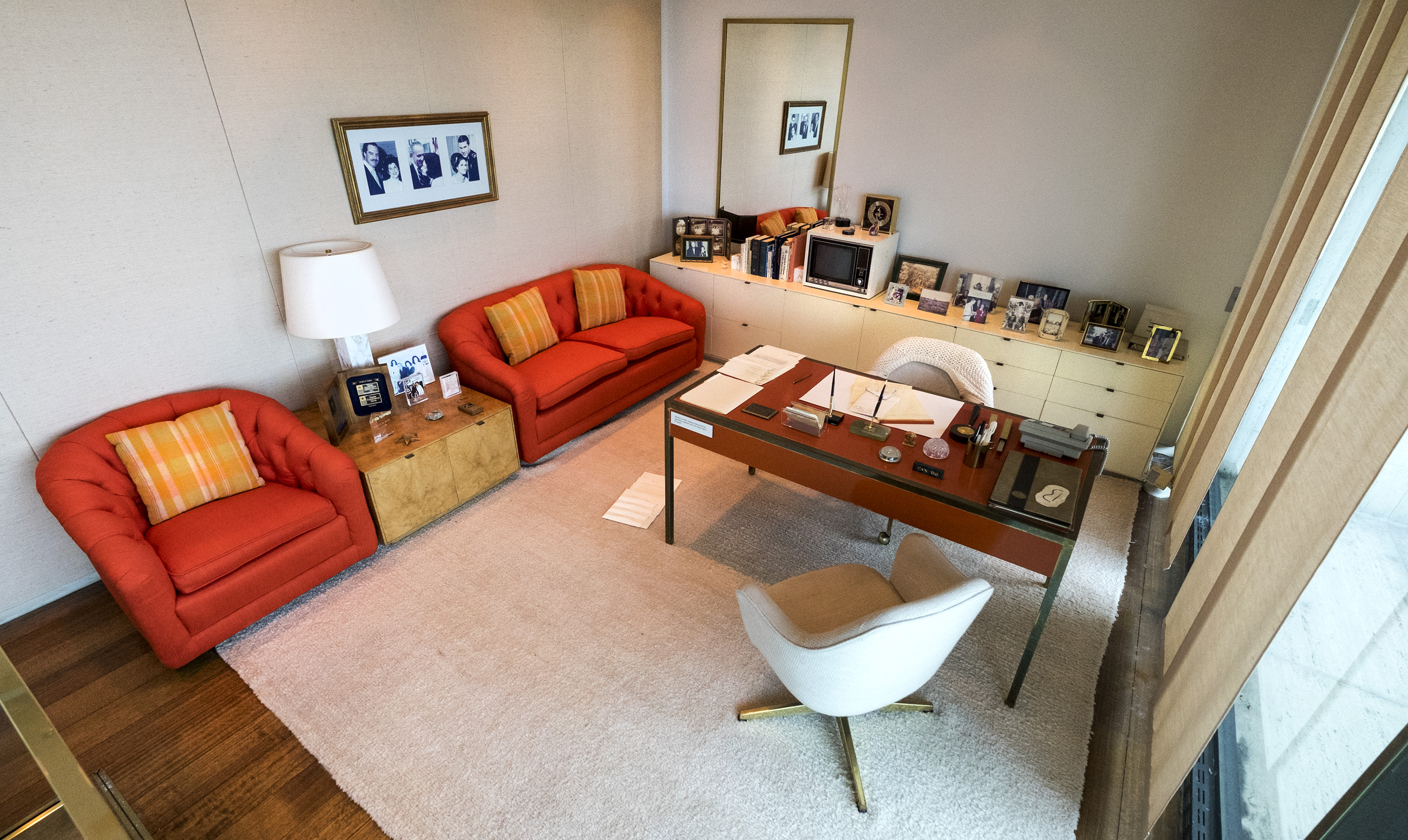 Lady Bird Johnson's office on the 10th floor of the LBJ Presidential Library in Austin, Texas.