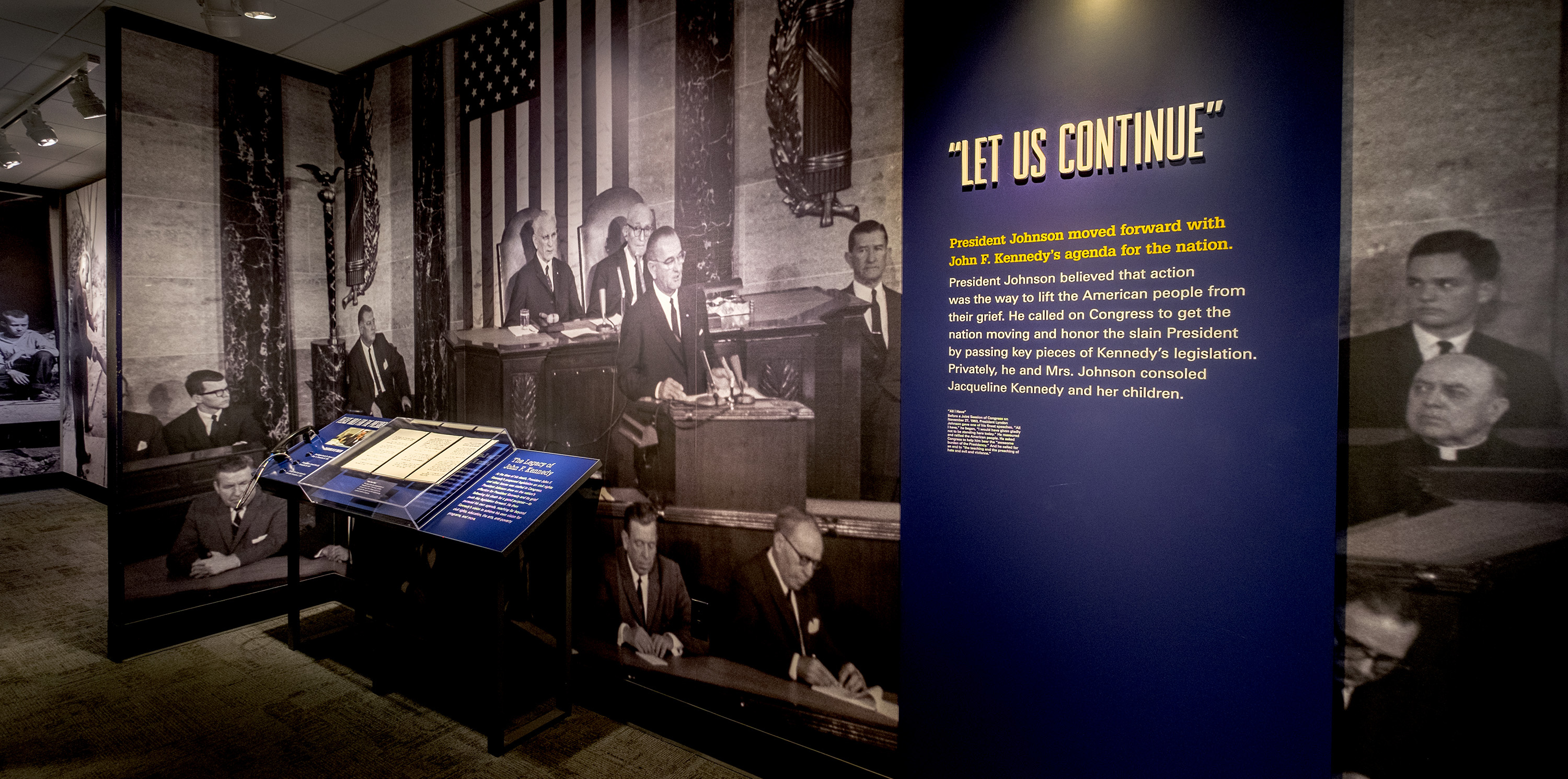 The "Let Us Continue" exhibit at the LBJ Presidential Library