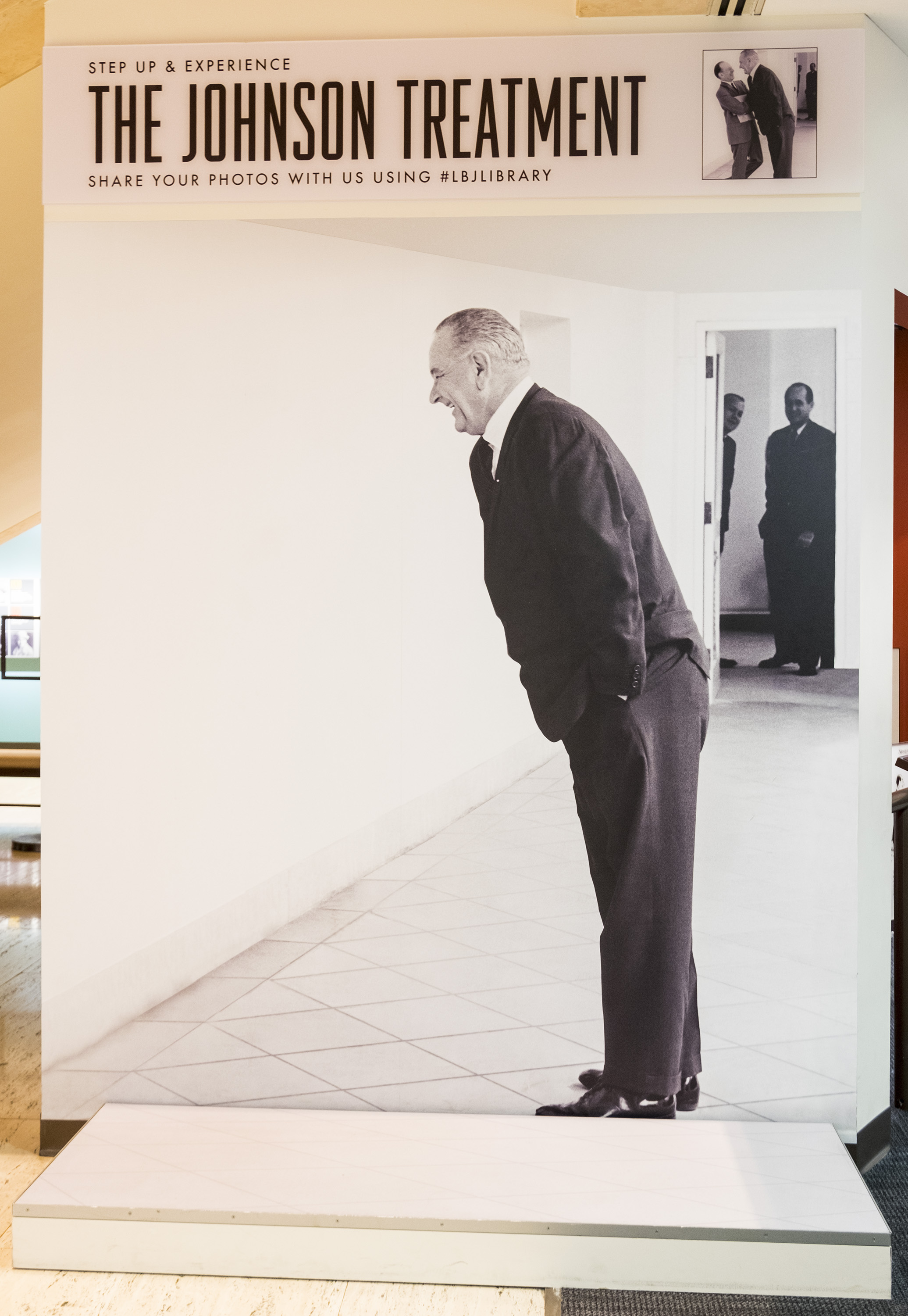 The Johnson Treatment photo booth at the LBJ Presidential Library