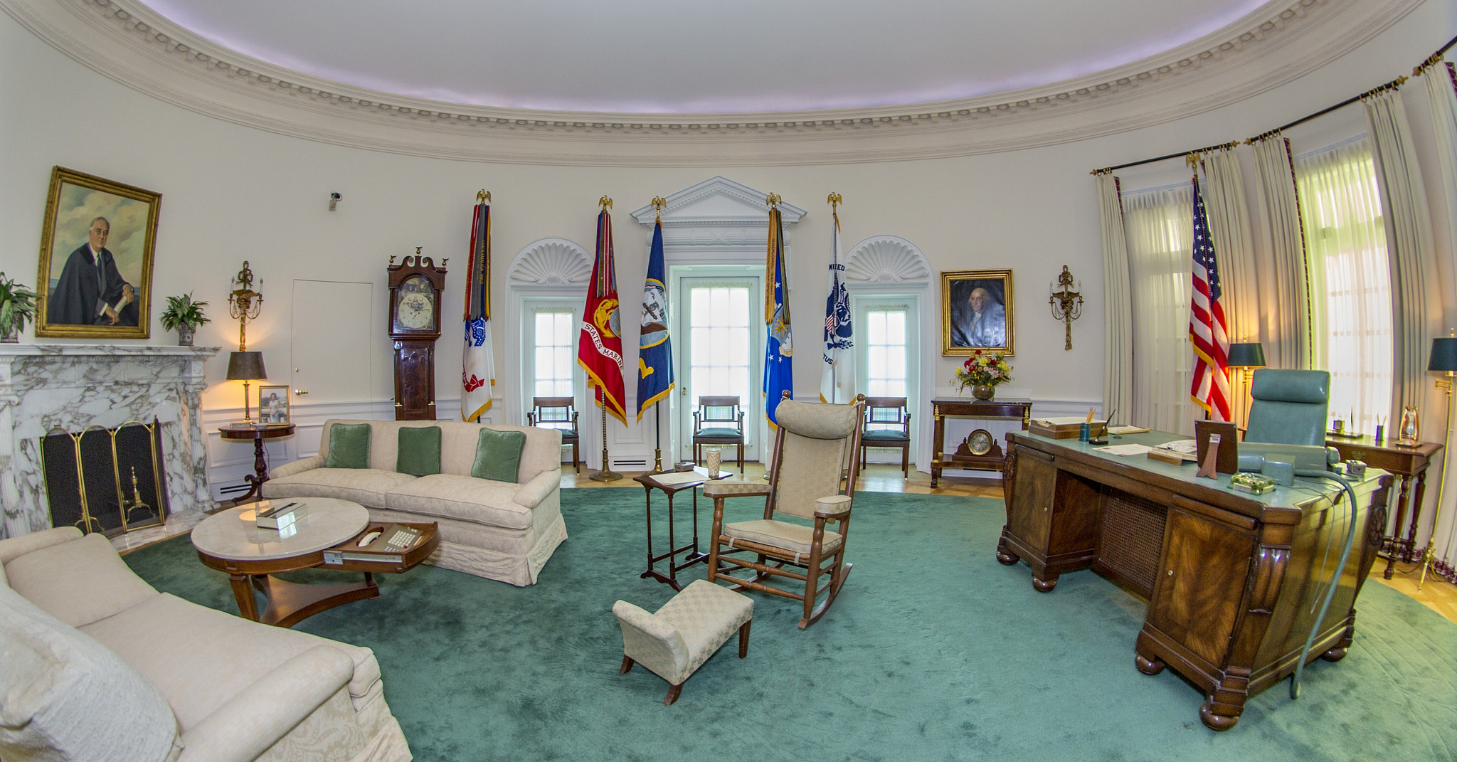 A view of the Oval Office replica in the LBJ Library