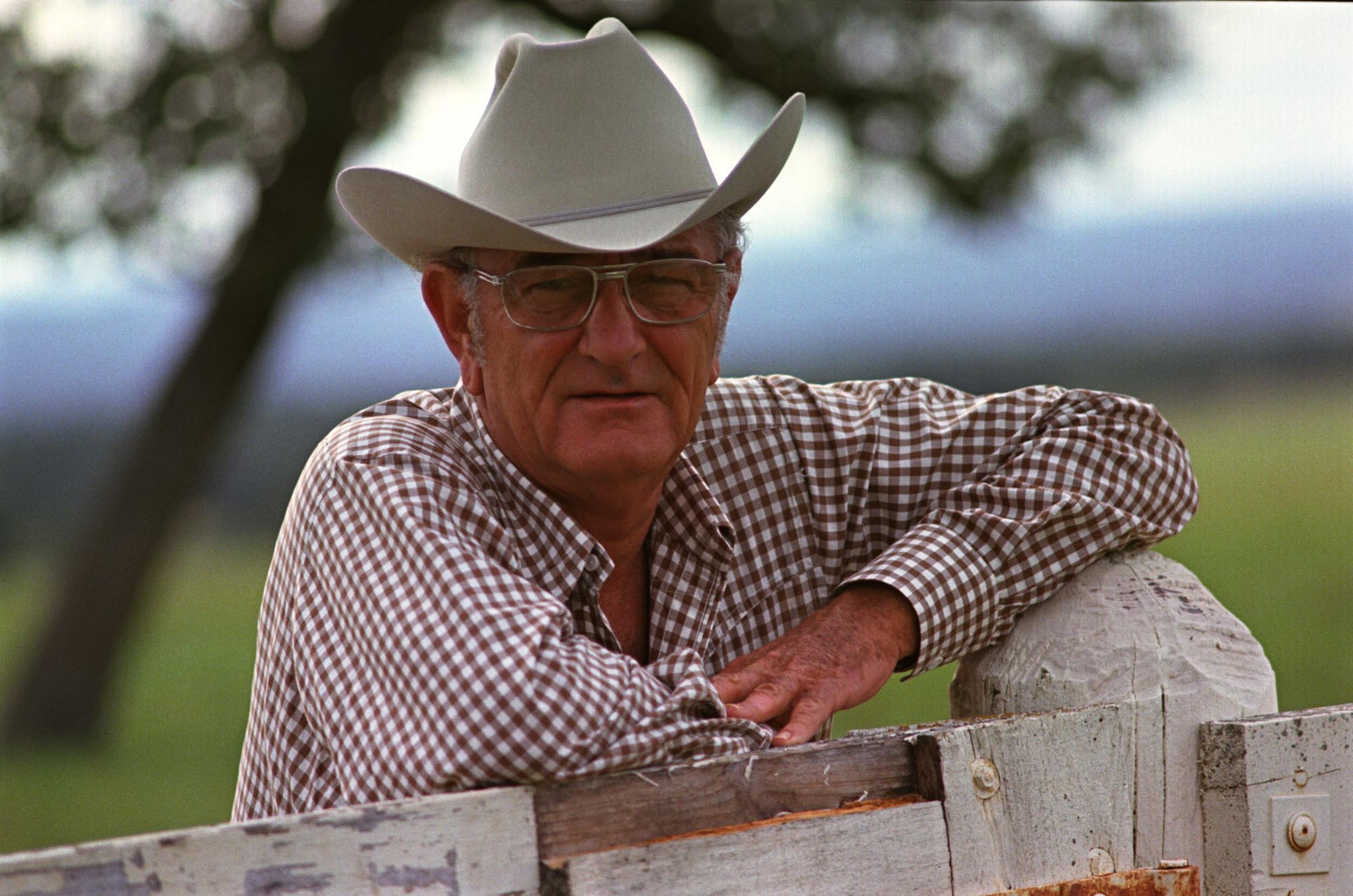 A portrait of Lyndon Johnson at the LBJ Ranch