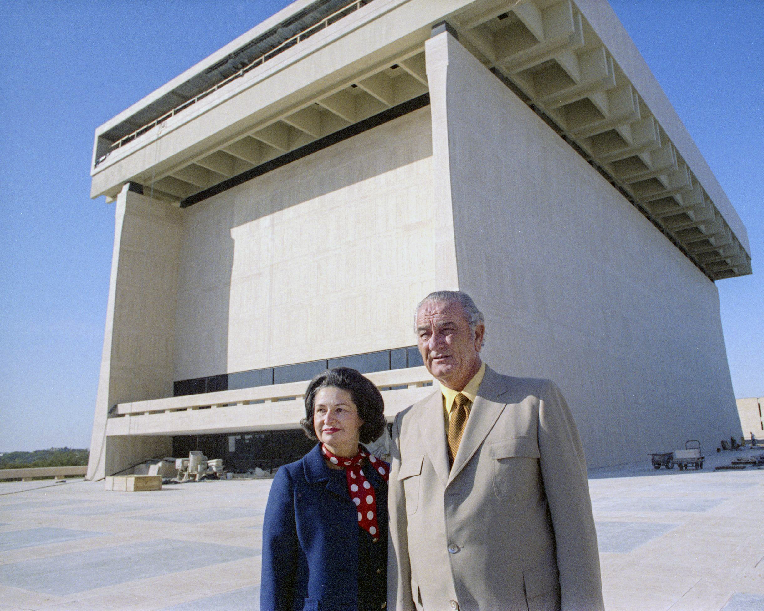 President Lyndon B. Johnson and Lady Bird Johnson at the LBJ Library.