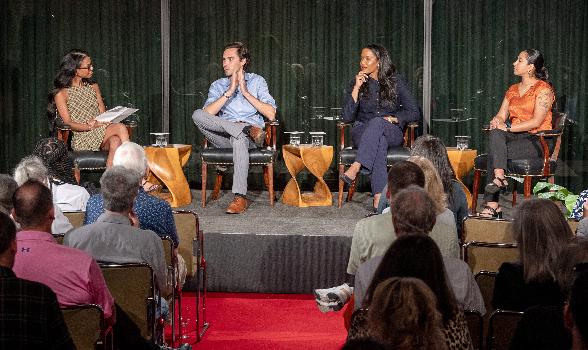 (L-R) Alexandra Samuels, David Hogg, Amber Goodwin and Kimberly Mata-Rubio