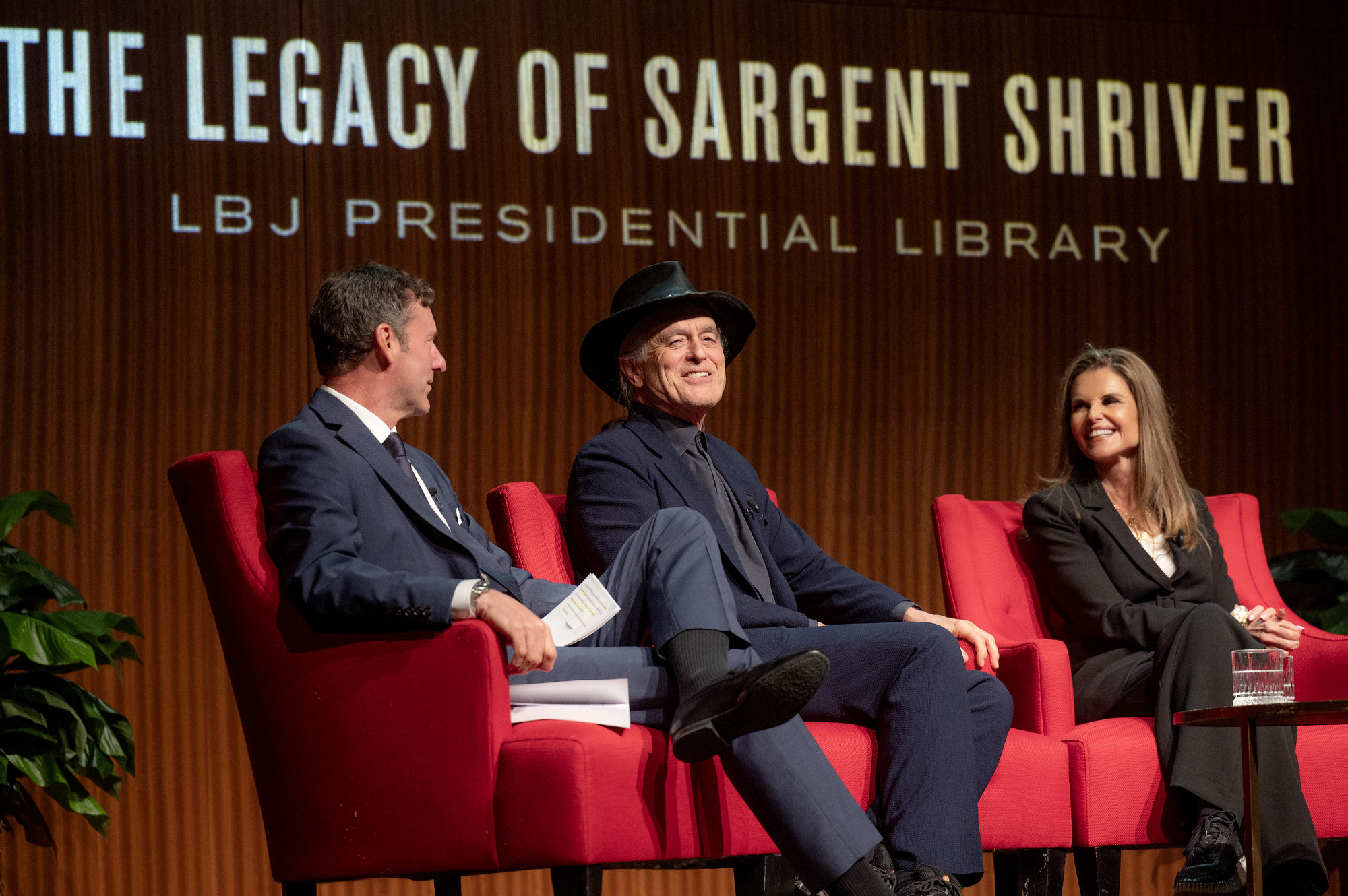 Mark Updegrove, Bobby Shriver and Maria Shriver
