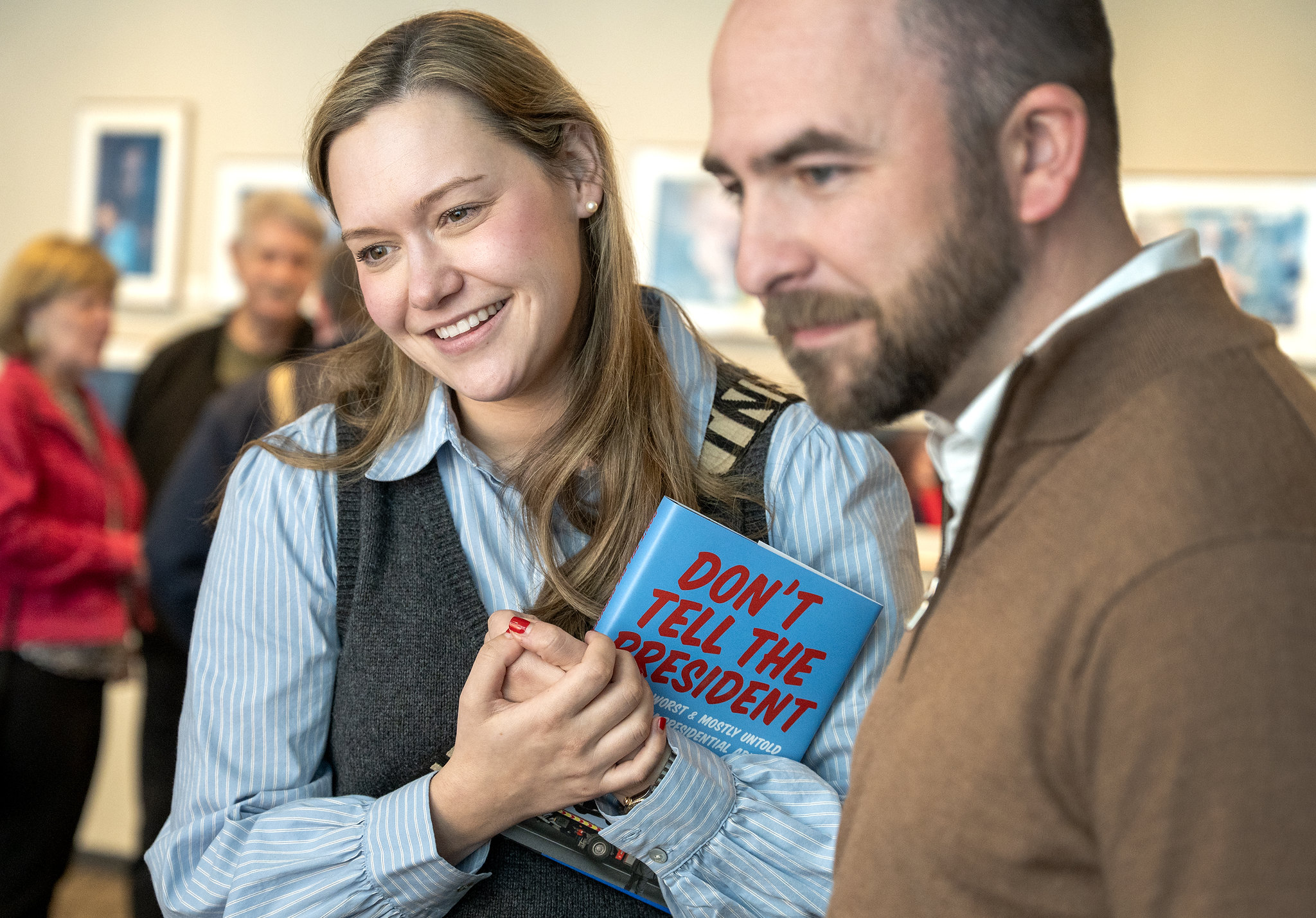 Caroline and Judd Messer have a book signed at the event. LBJ Library photo by Jay Godwin