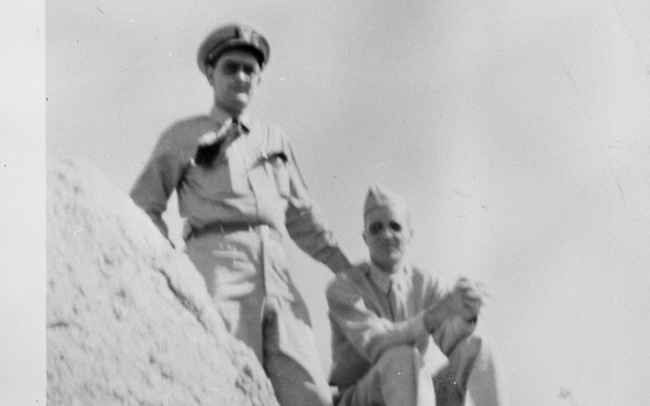 Lt. Commander Lyndon B. Johnson with U.S. Army Lt. Colonel Francis Robert Stevens in New Guinea, June 9, 1942.