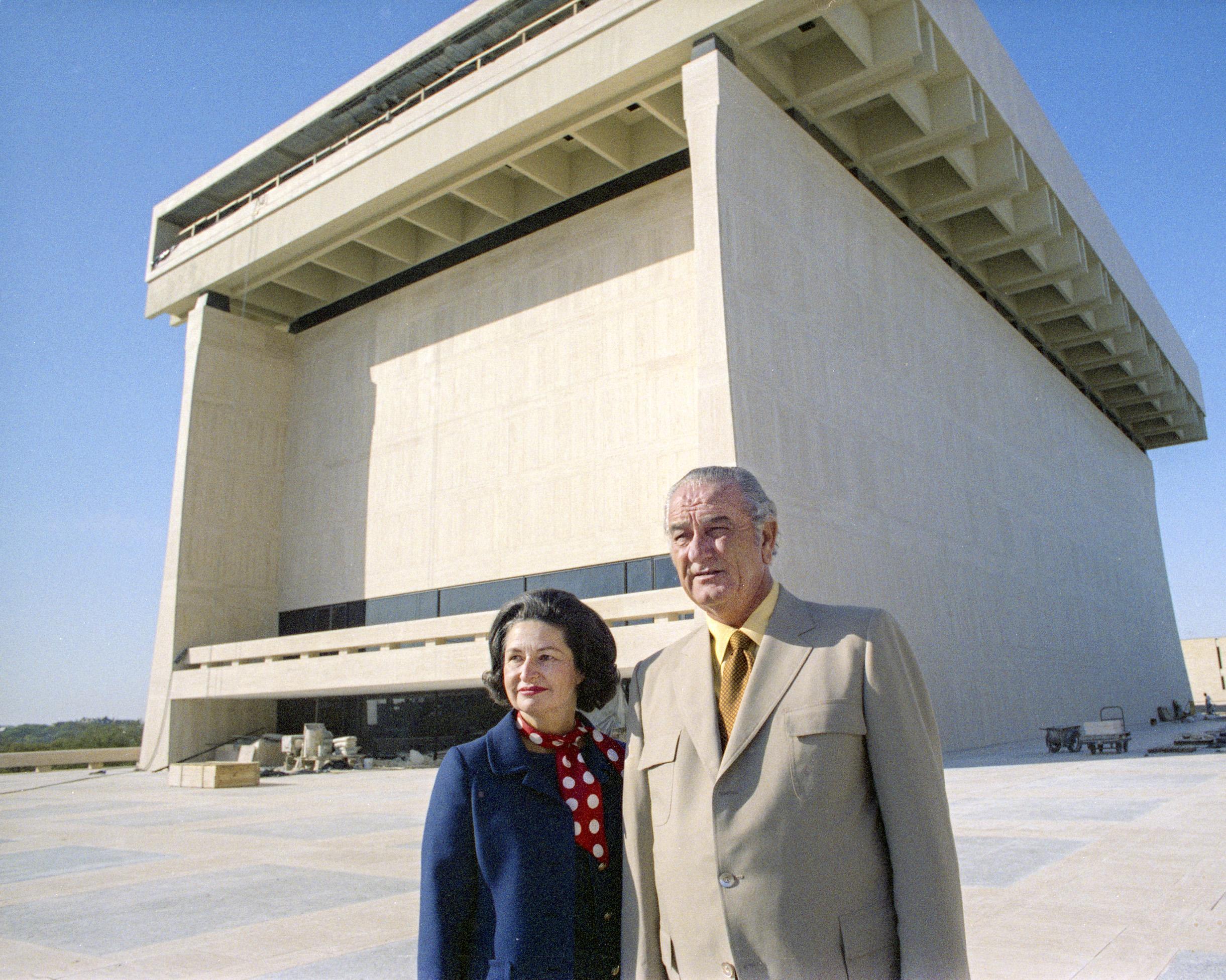 President Lyndon B. Johnson and Lady Bird Johnson at the LBJ Library.