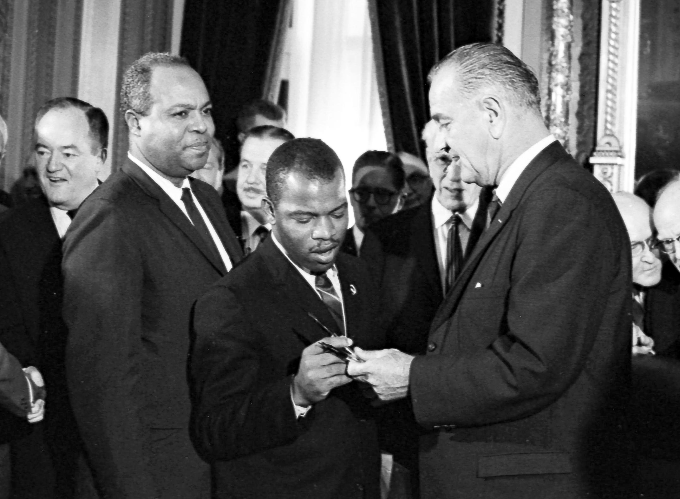 Photo - Signing of the Voting Rights Act - LBJ Library