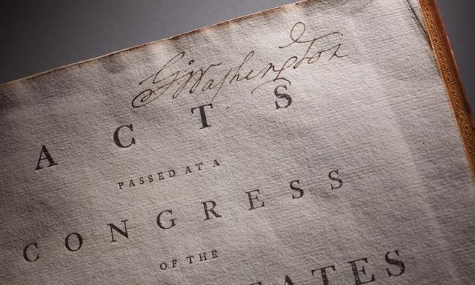 George Washington’s original copy of the Acts of Congress.