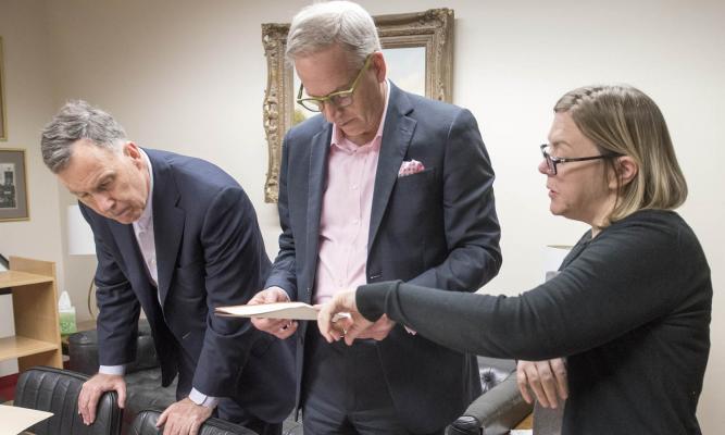 L-R: Ed Mornston, Robert Cardillo, and Lara Hall. LBJ Library photo by Jay Godwin.