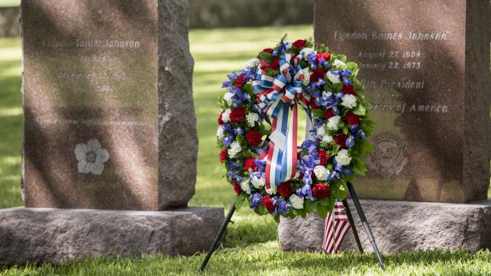 President Johnson is remembered on his birthday each year with a ceremony at the Johnson family cemetery at the LBJ Ranch.