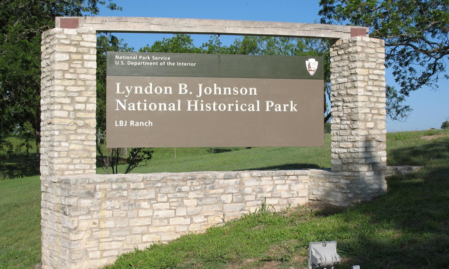 Entrance to LBJ ranch, photo courtesy of National Park Service. Photo courtesy of the National Park Service.