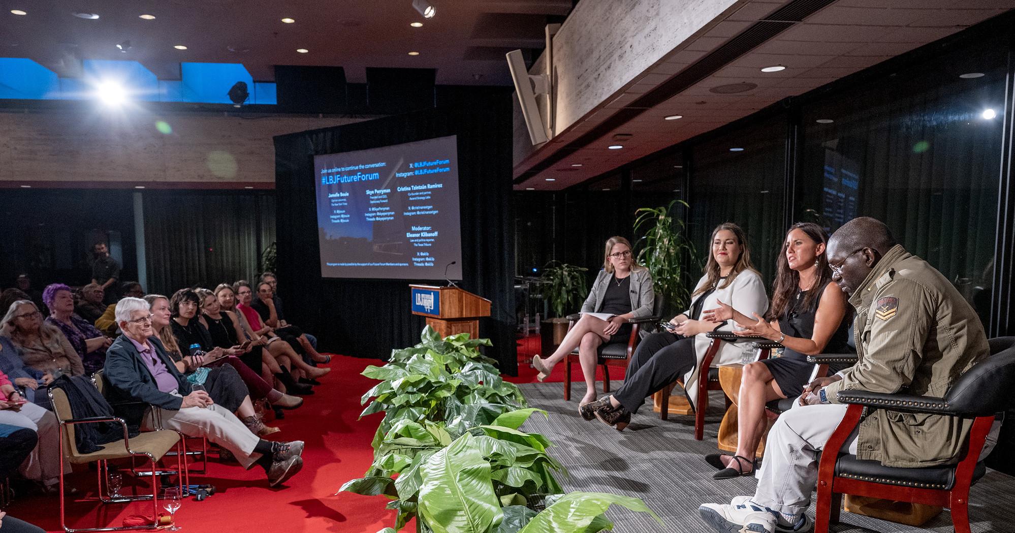 Eleanor Klibanoff, Skye Perryman, Cristina Tzintzún Ramirez and Jamelle Bouie